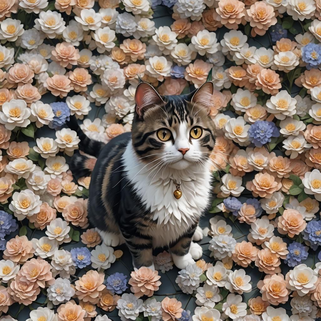 Beautiful Cat in 3D Anime Art Style