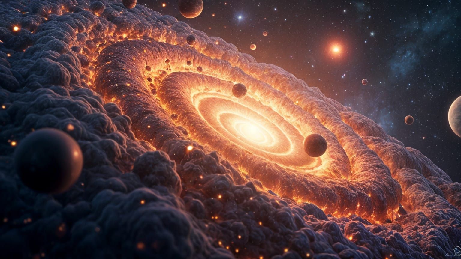 Cosmic Big Bang Explosion: Hyperdetailed Digital Illustratio...