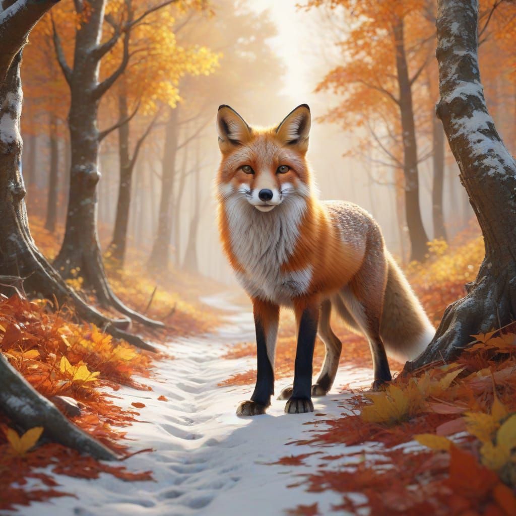 Vibrant Autumn Fox Embarks on Whimsical Arcane Adventure