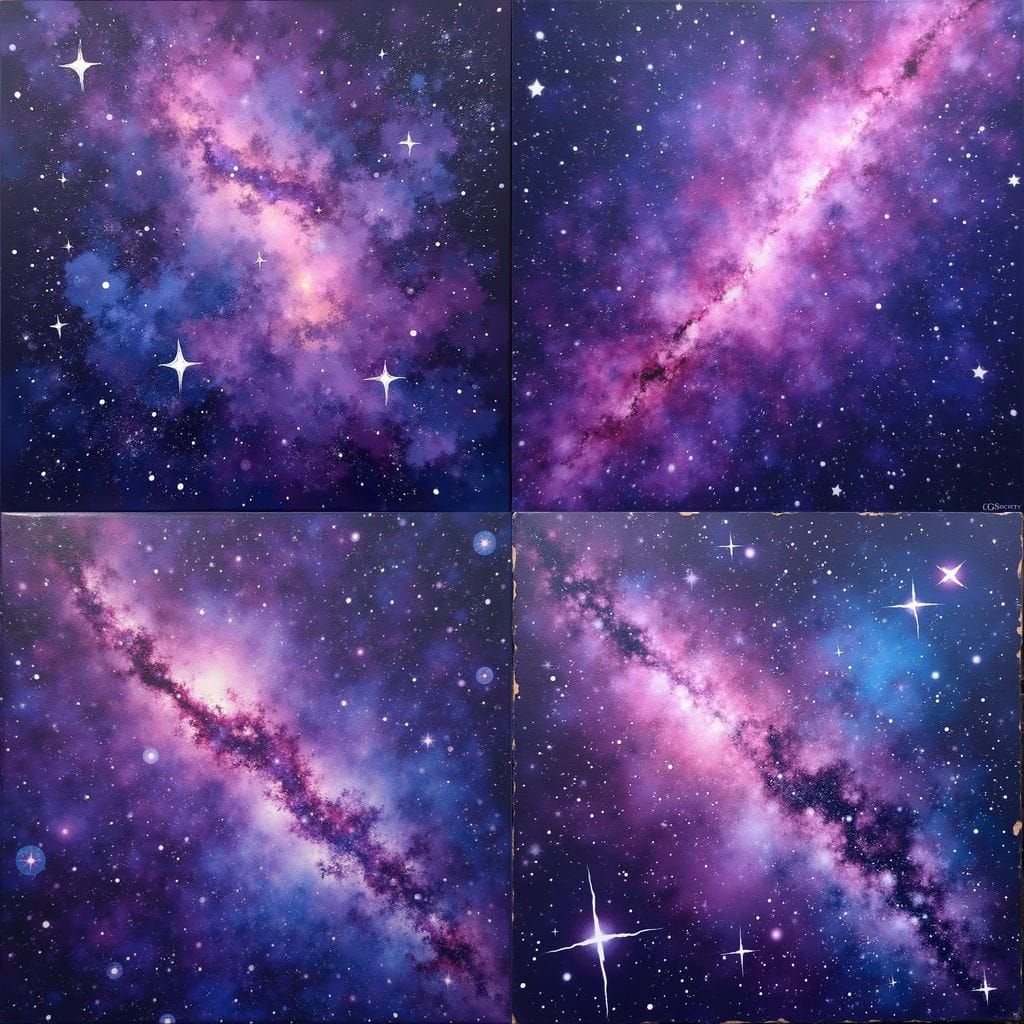 Galactic Graffiti in Vibrant Purple Hues