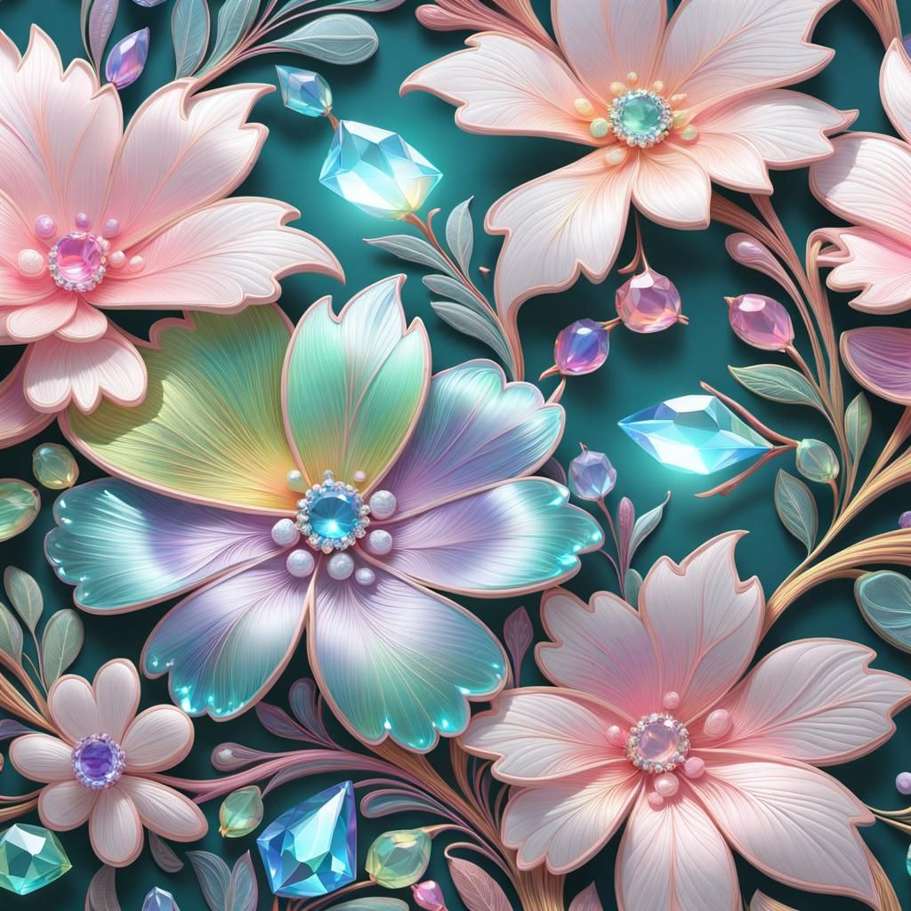 Bejewelled Pastel Florals