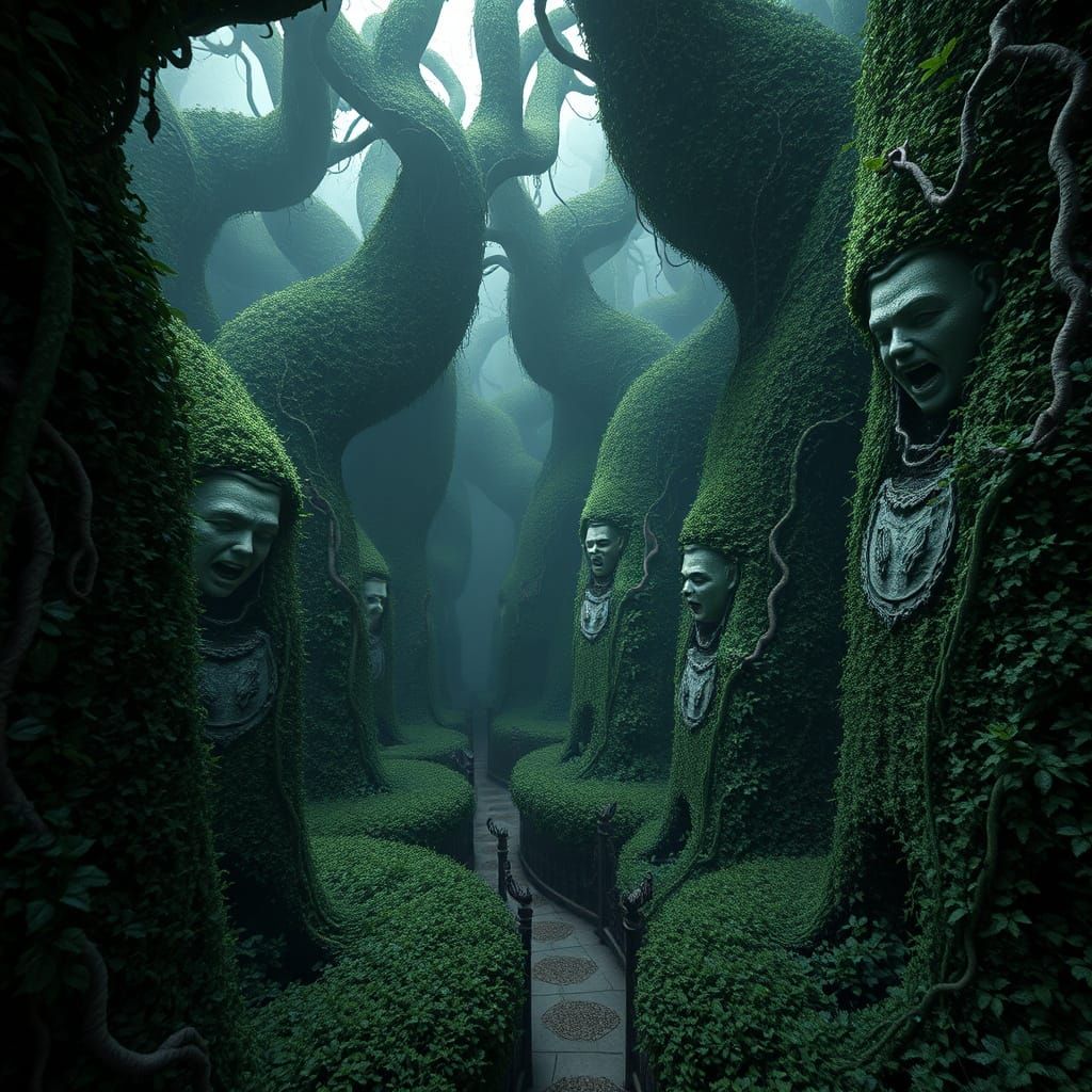 Screaming Statues in Thorny Gothic Maze