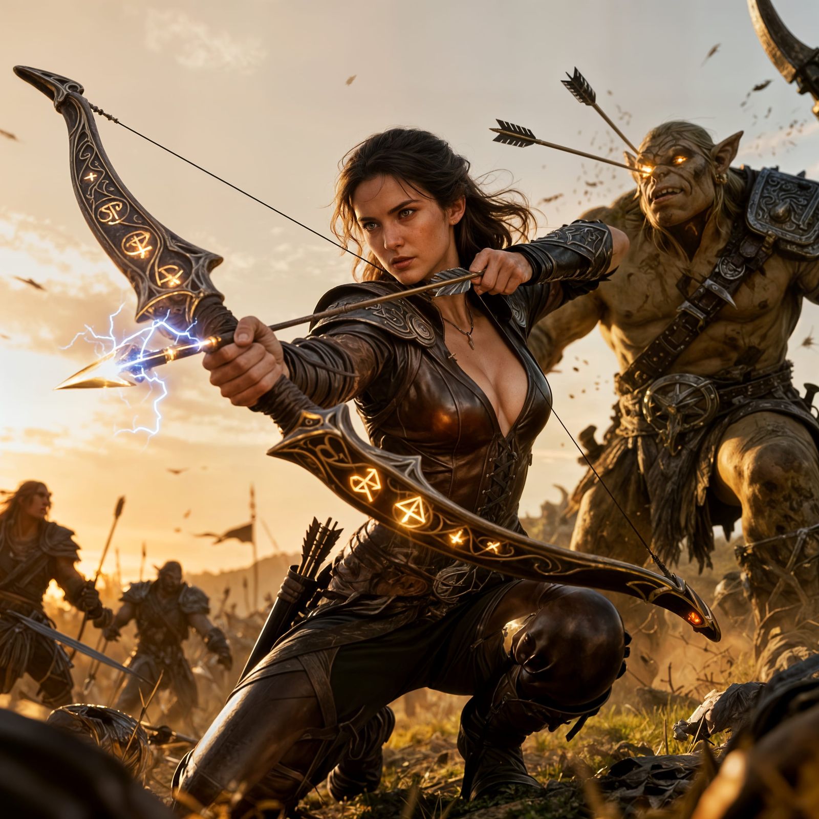 Archer on a fantasy battlefield