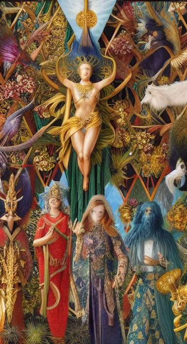 Hanged Man Tarot Card in Mixed Media Style