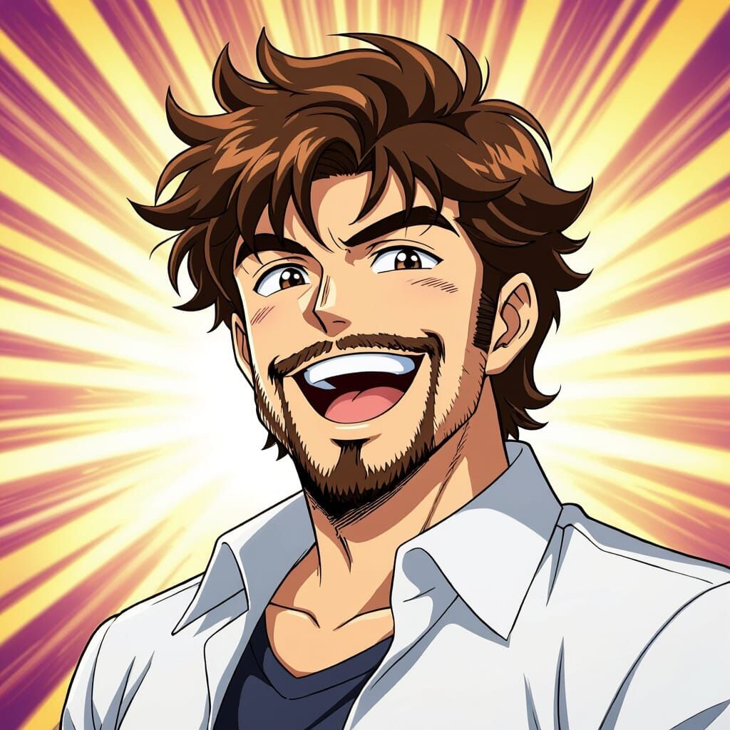 Anime Man Portrait in Manga Style