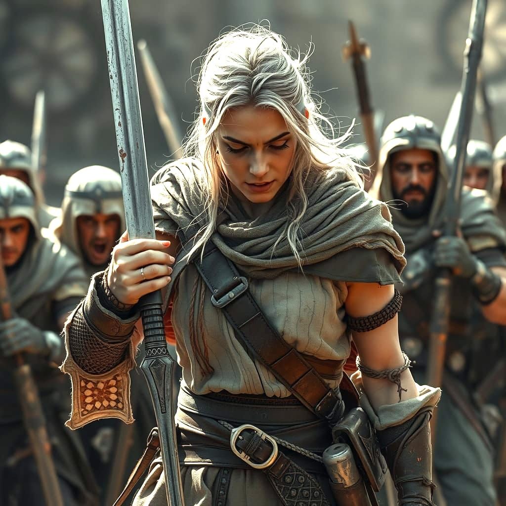 Medieval Warrior Stand-off: Dramatic Concept Art