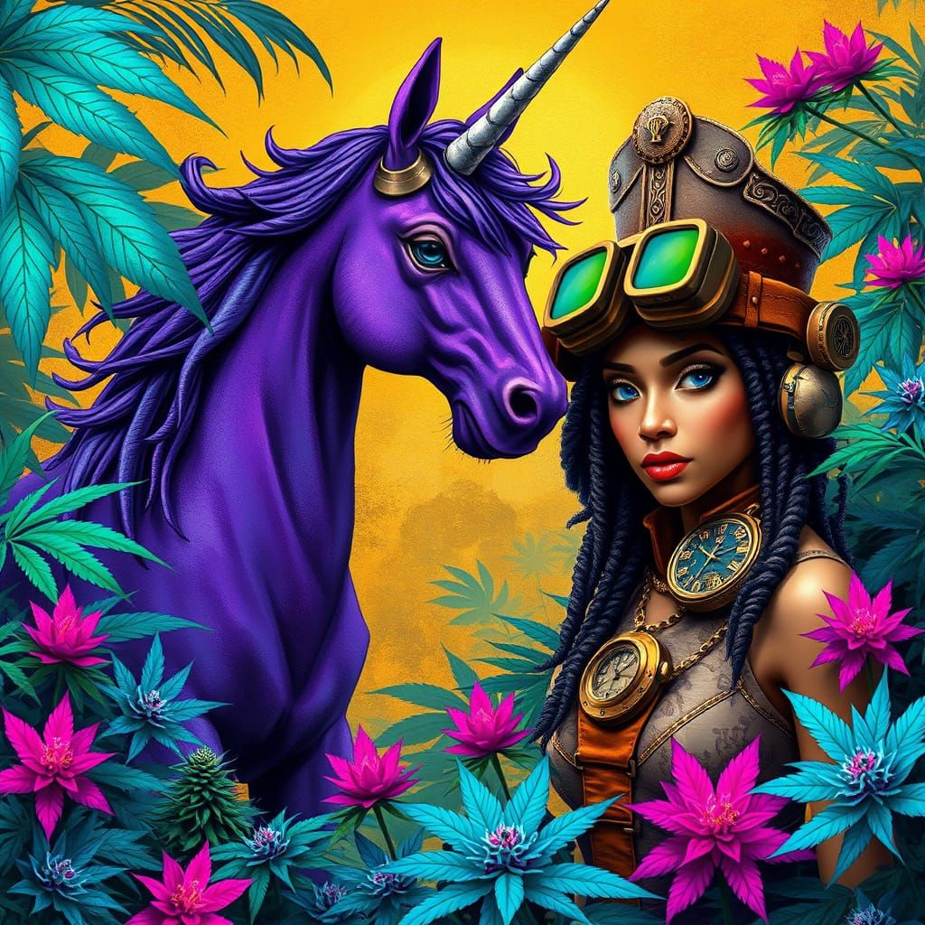 Surreal Jungle Adventure in Vibrant Graffiti Style