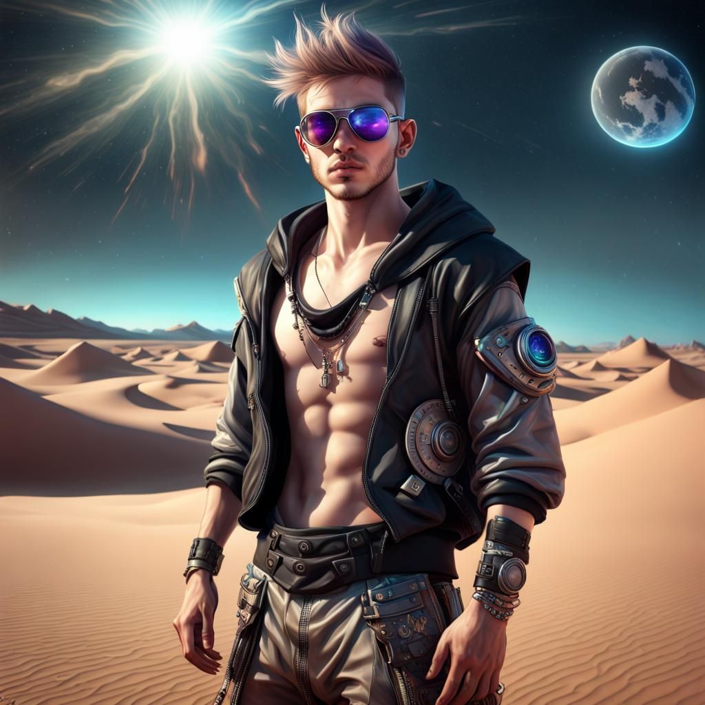 British Chav in Cyberpunk Outfit with Eclipse
