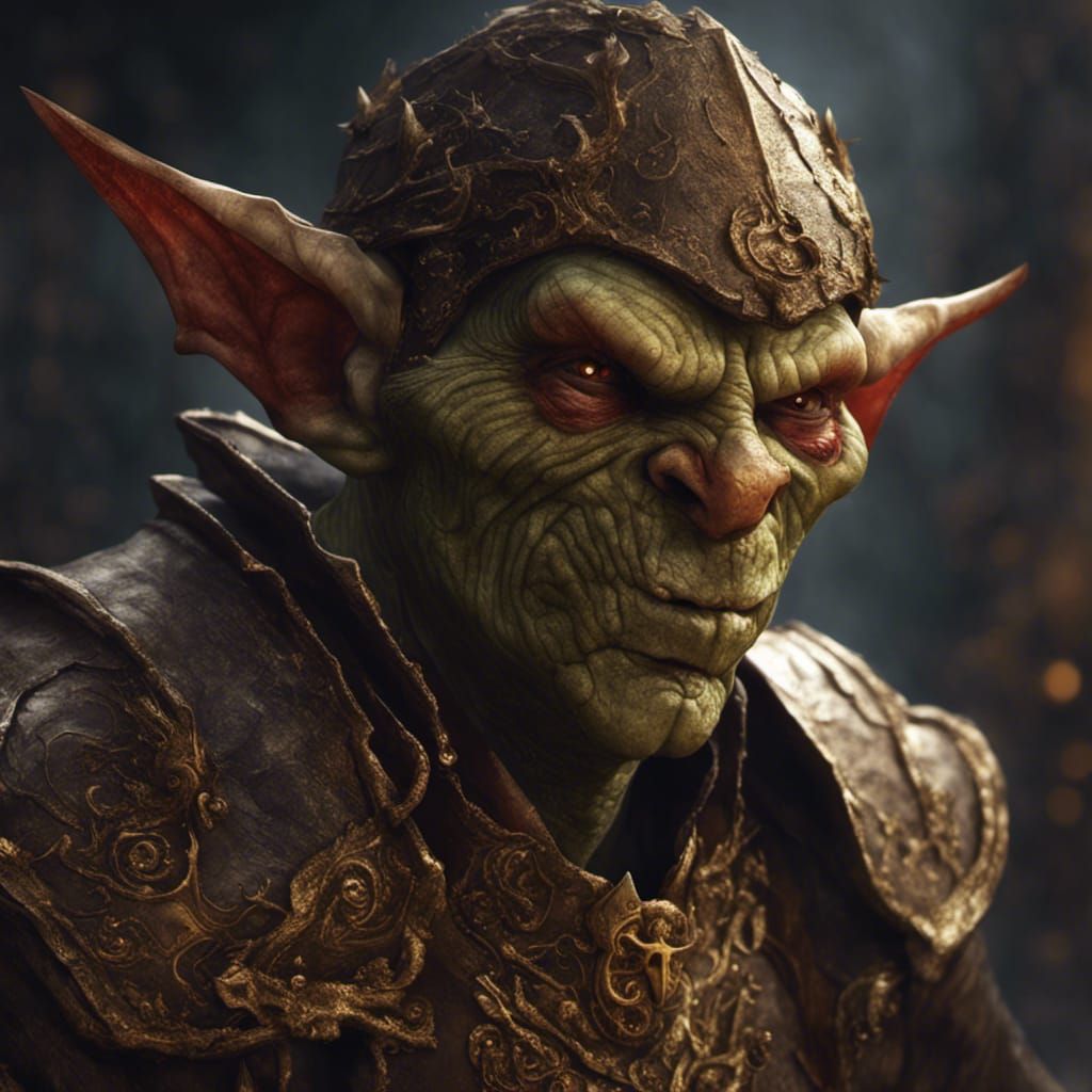 Menacing Goblin Portrait in Dark Fantasy Style