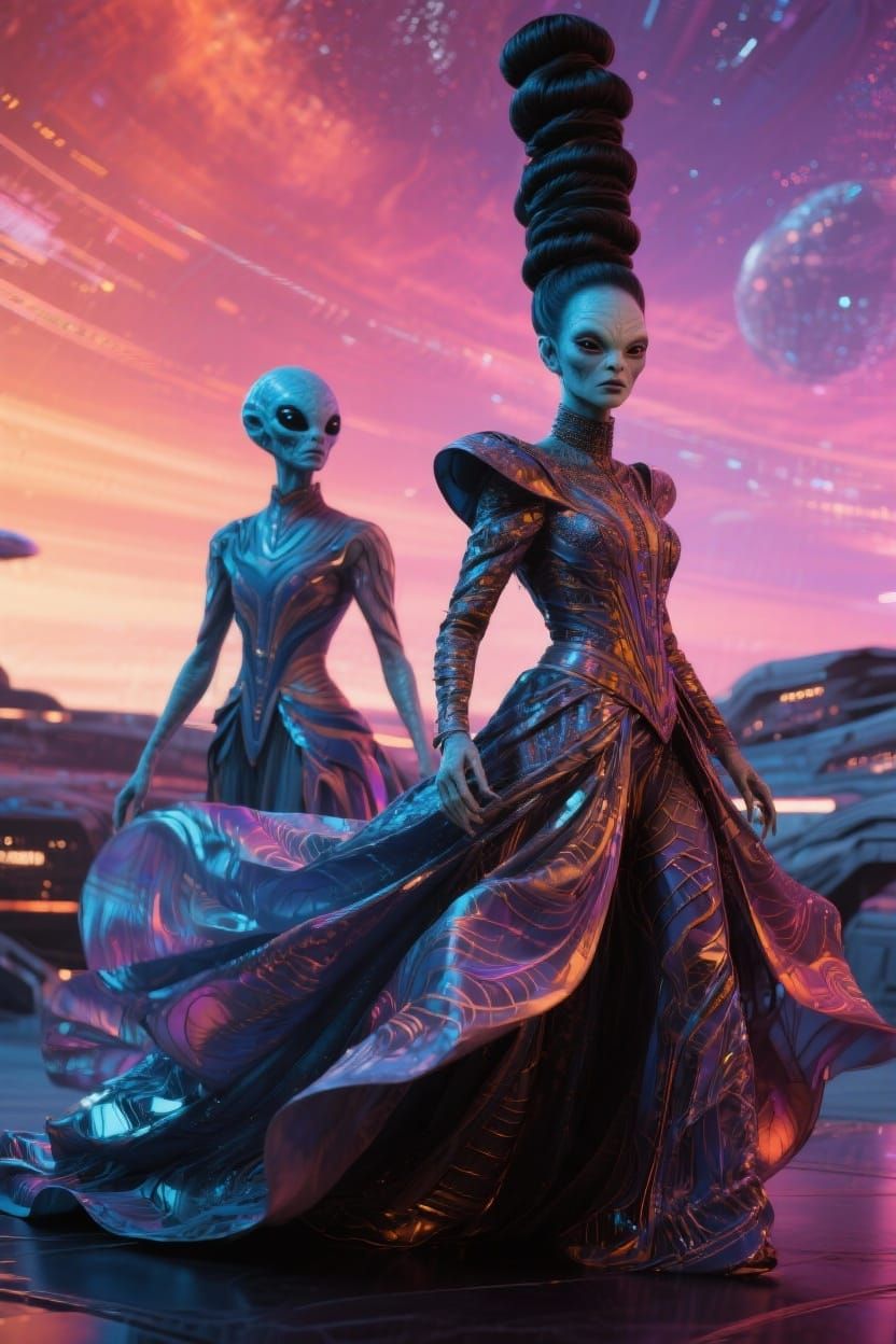 Space-Time Fabric Couture, Flouncing in Colour-Time Shift