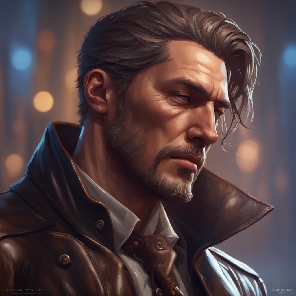 Man in a leather coat