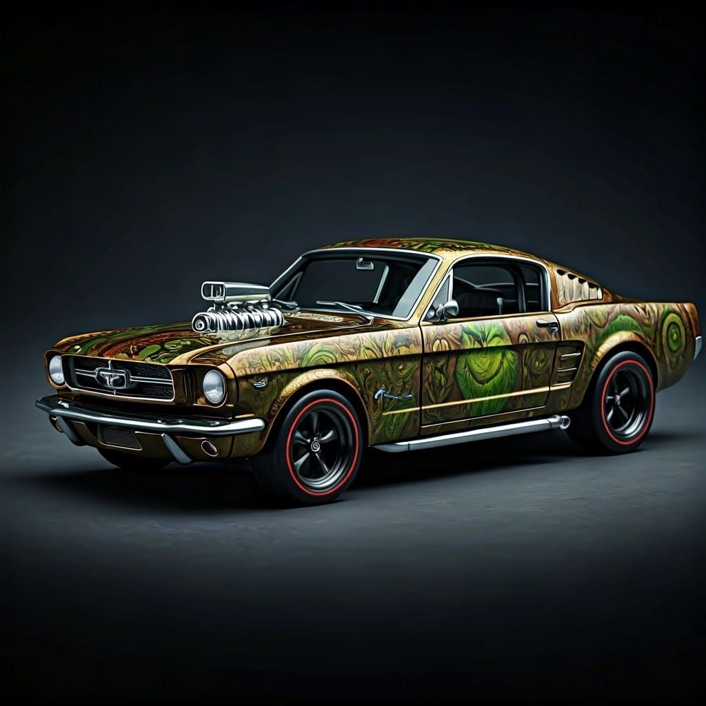 Fantasy Hot Wheels Mustang Fastback Gasser in Rich Grinch De...