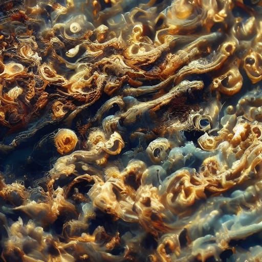 Multi-Headed Demon in Gothic Horror Painting Style