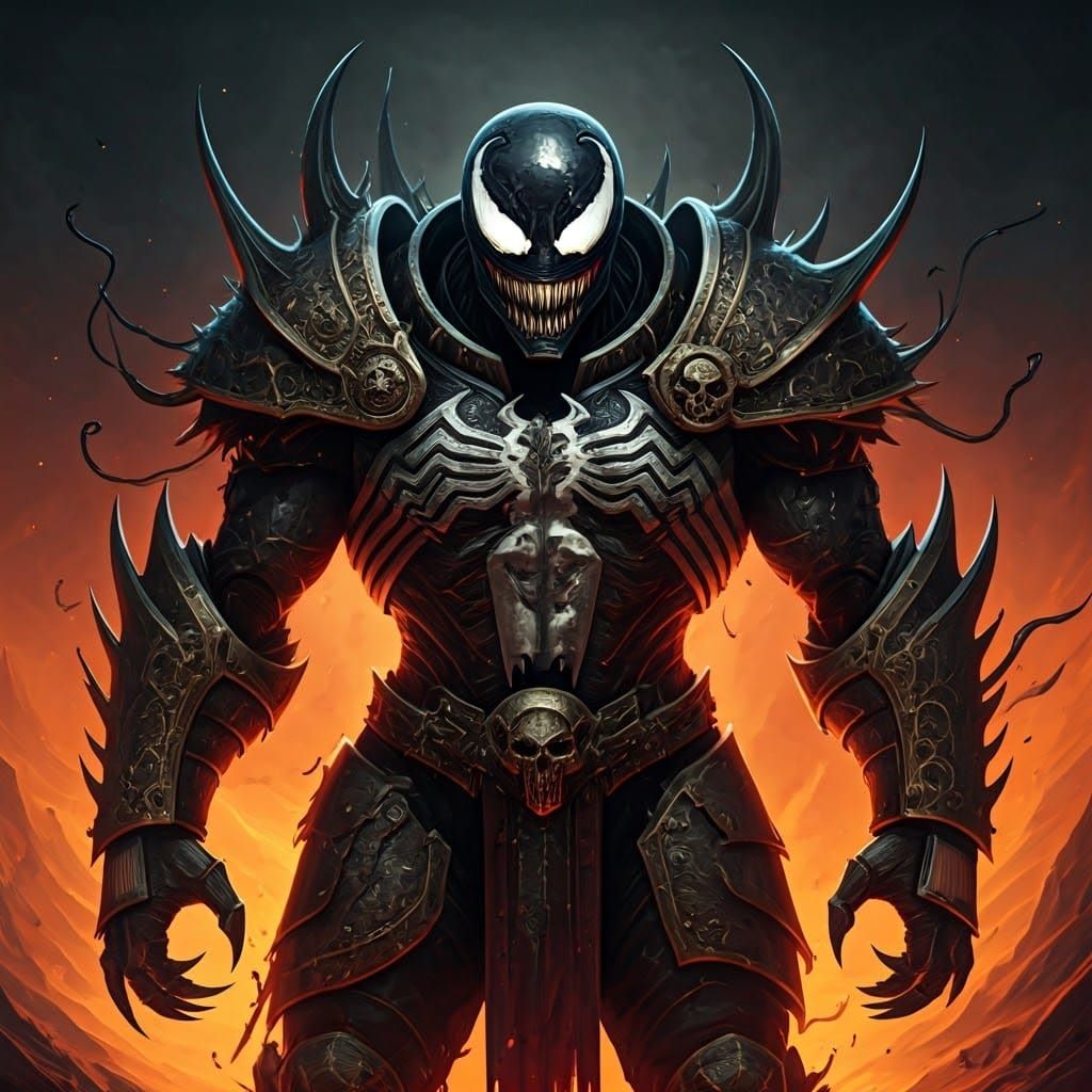 Corrupted Space Marine in Dark Fantasy Style