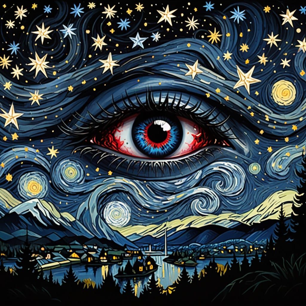 Vibrant Starry Eye in Cosmic Night