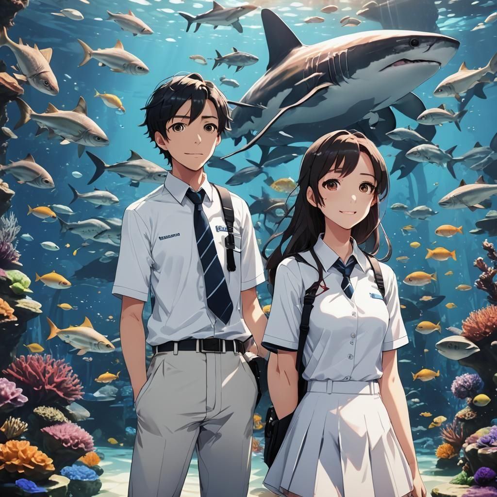 Couple at the aquarium