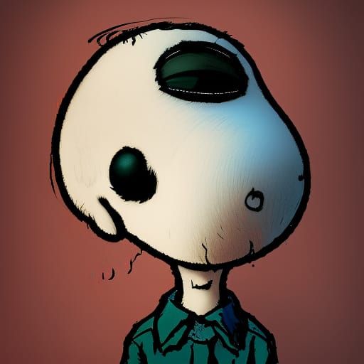 Hyperdetailed Snoopy Portrait in Art Nouveau Style