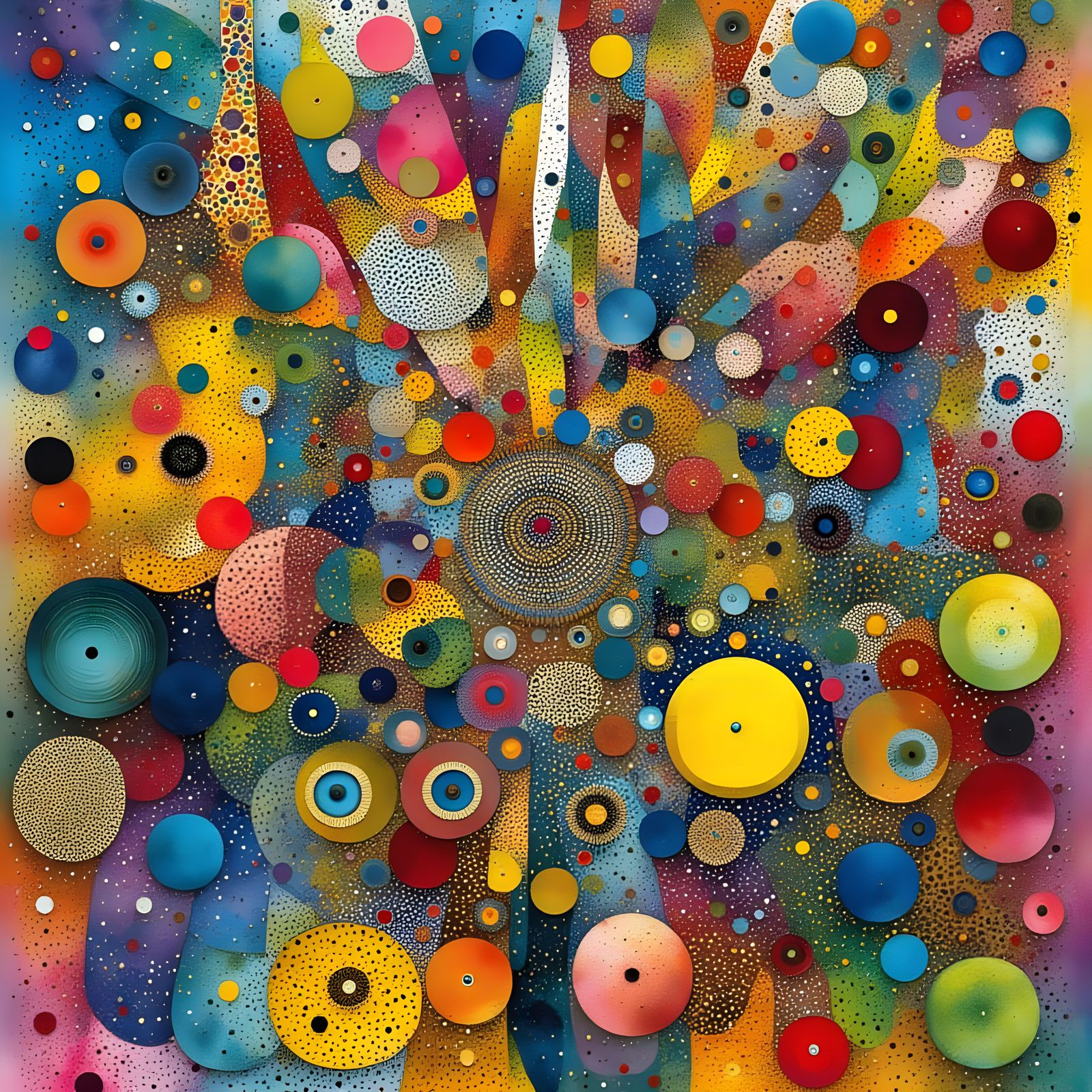 Abstract Mixed Media Art: A Vibrant Experiment in Lines and ...