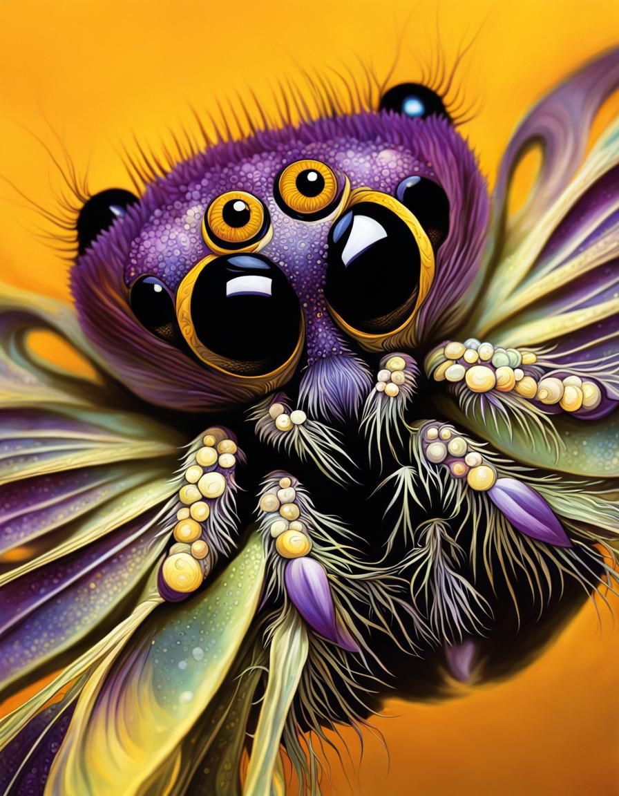 Art Nouveau Girl with Spider Eyes Portrait