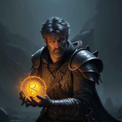 Cleric Guarding Portal: Pixar-Style Fantasy Concept Art