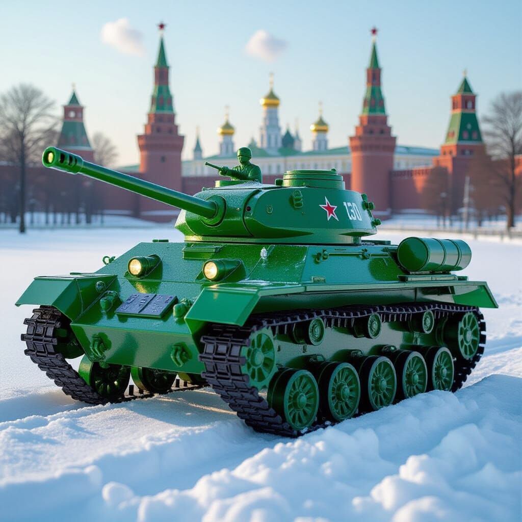 Soviet Army Tank Crafted from Green Jello