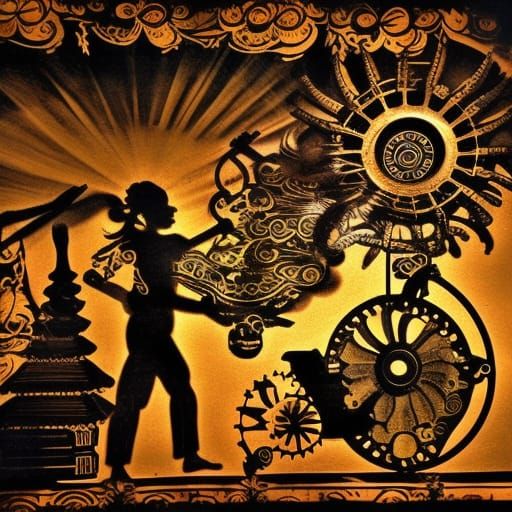 Steampunk Balinese Shadow Puppet Show