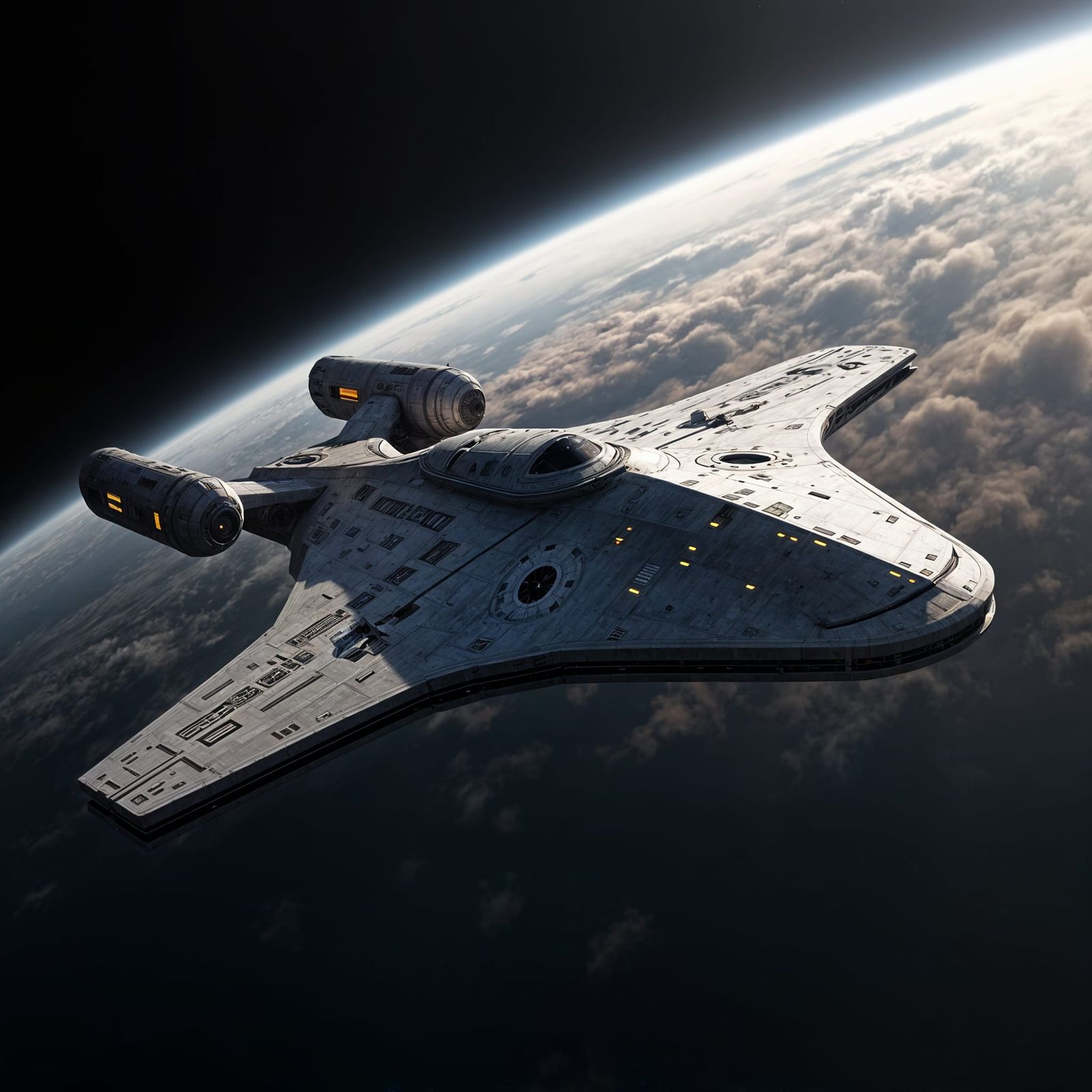 Daedalus Starship Orbiting Gas Giant in 8K