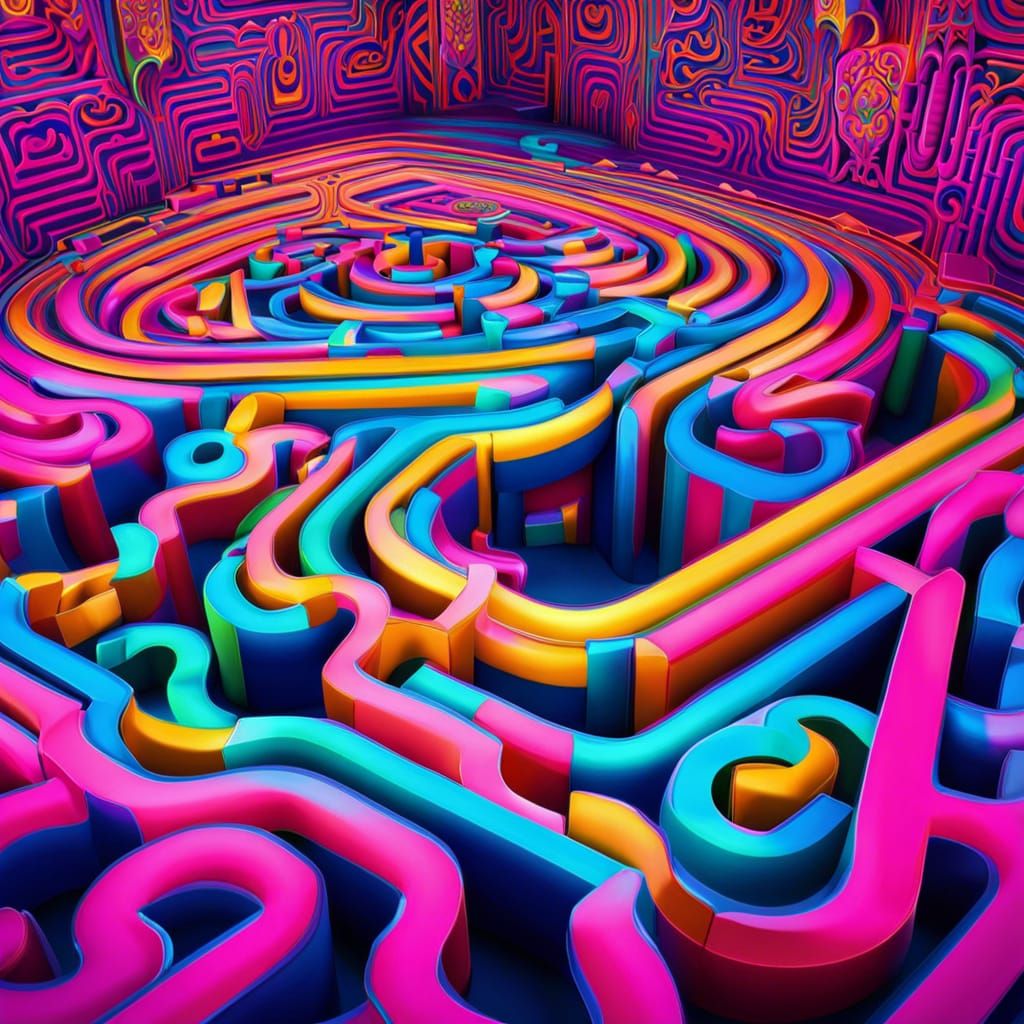 Inside the psychedelic fantasy castle maze