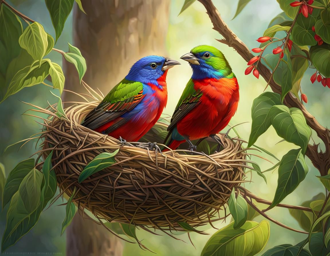 Affectionate Buntings in Candyland Art Style