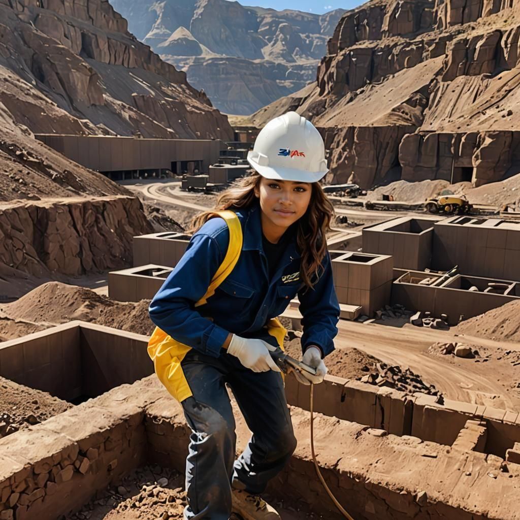 Zendaya Working in a Mine Complex