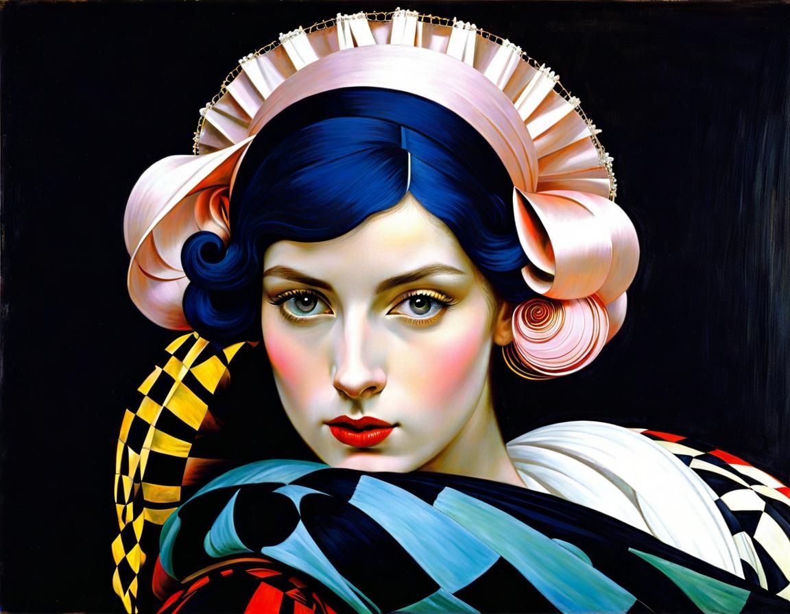 Demented Harlequin in Style of Early 20th Century Masters