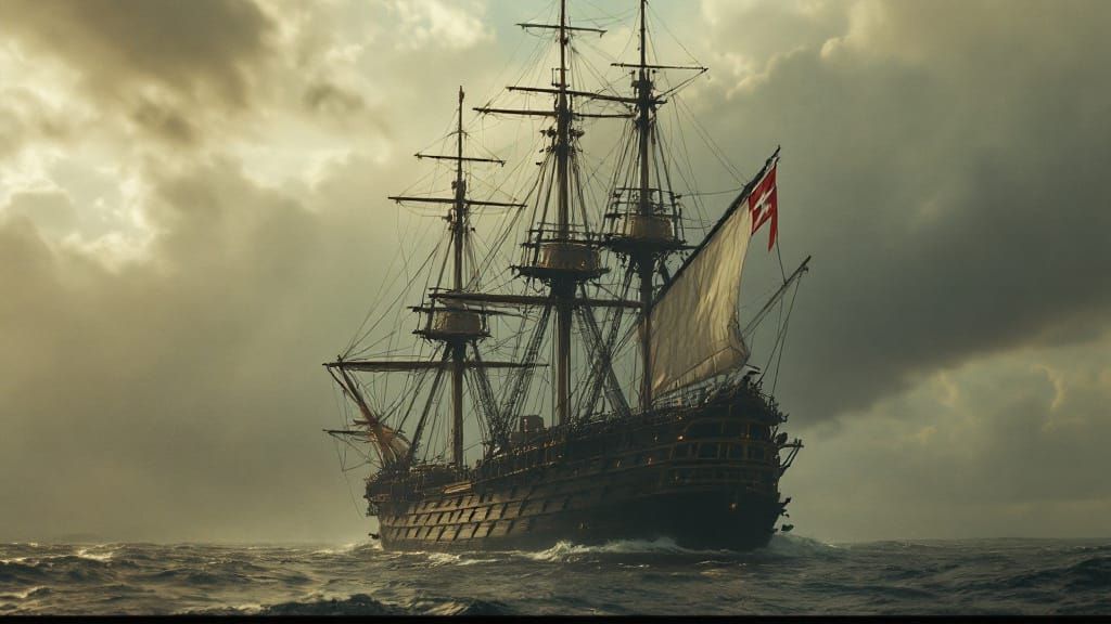 A giant English warship from the 1800s.