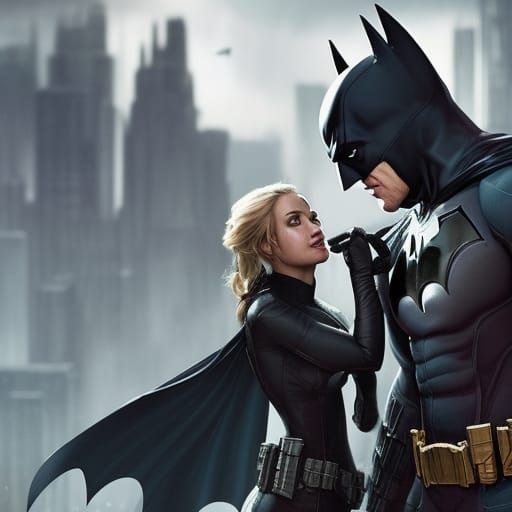 Batman and Batgirl Romance: Dark Fantasy Art
