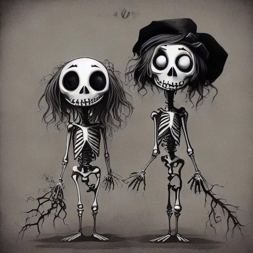 Intricate Skeleton Portrait with Gothic Style