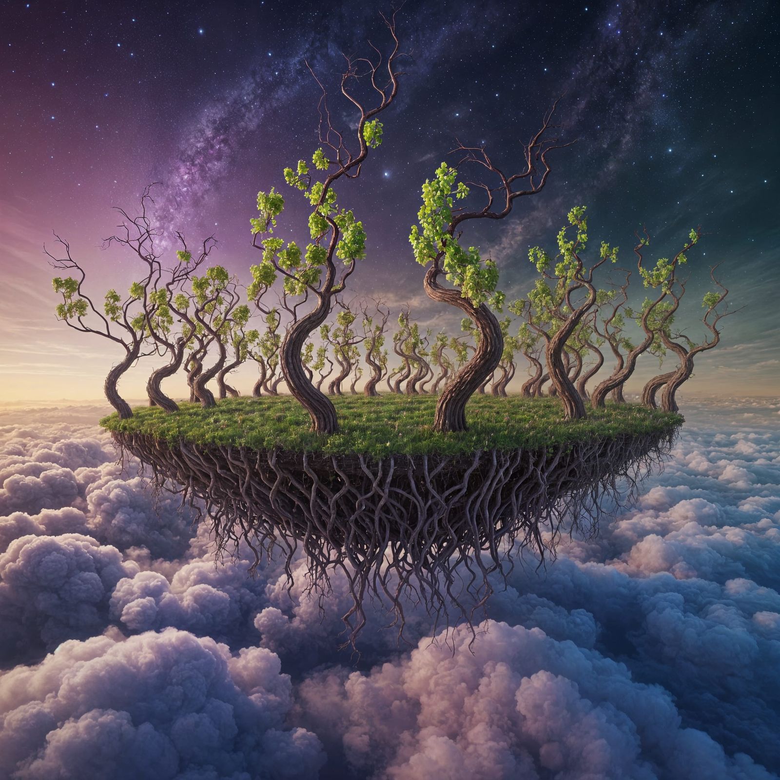 Surreal Vineyard Ascends to Celestial Heights in Whimsical S...