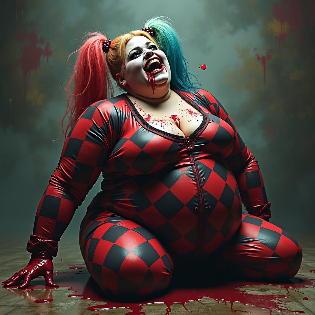 Morbid Harley Quinn Transformation: A Haunting Matte Paintin...