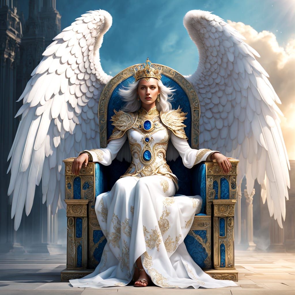 Majestic Ophanim Angel on Ornate Throne