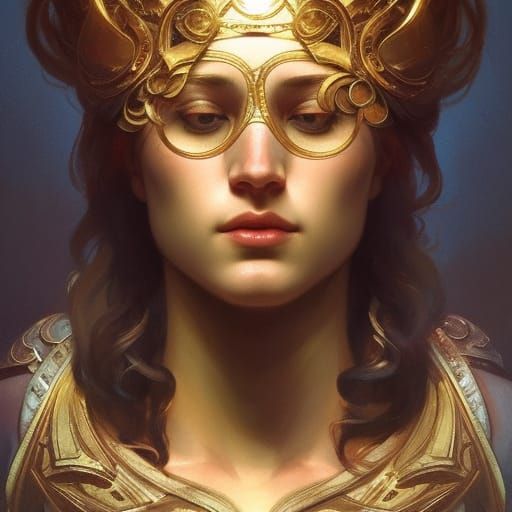 Twelve Gods of Olympus Portrait in Art Nouveau Style