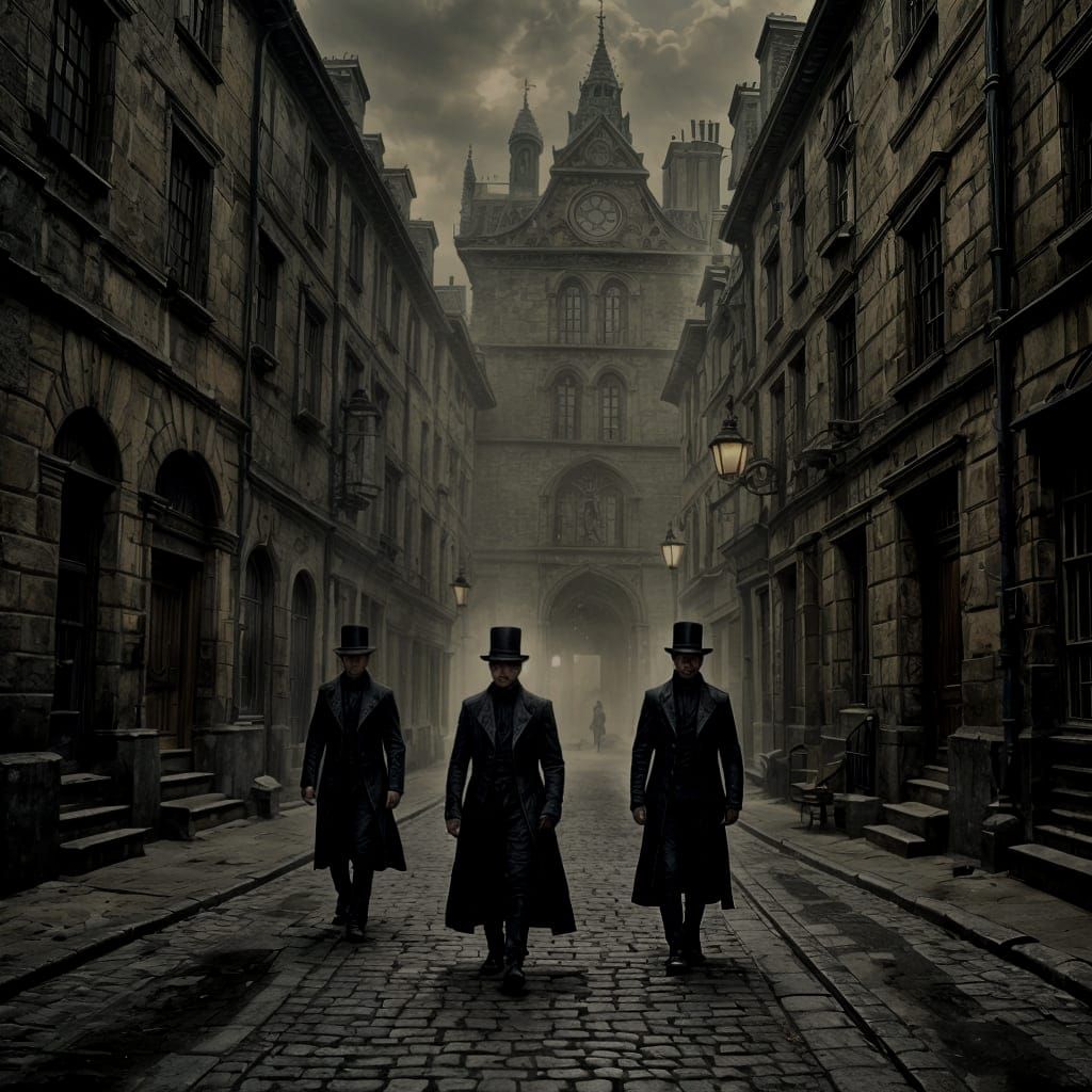 Dead Gothic Victorian Boys in Detailed Painting