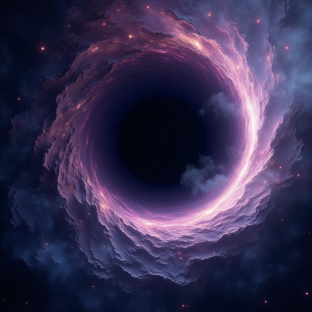 Surreal Black Hole Devouring Galaxies in Dreamscape