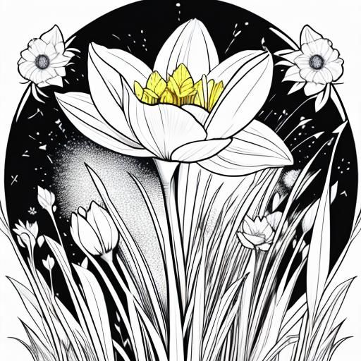 Daffodil Coloring Page Line Art