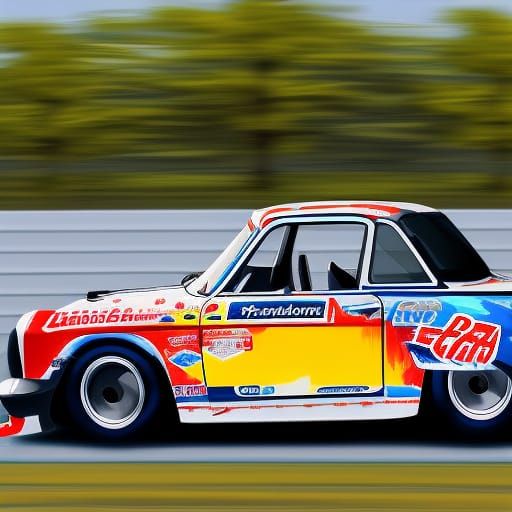 Trabant 601 GT Races in Daytona Hyperrealism
