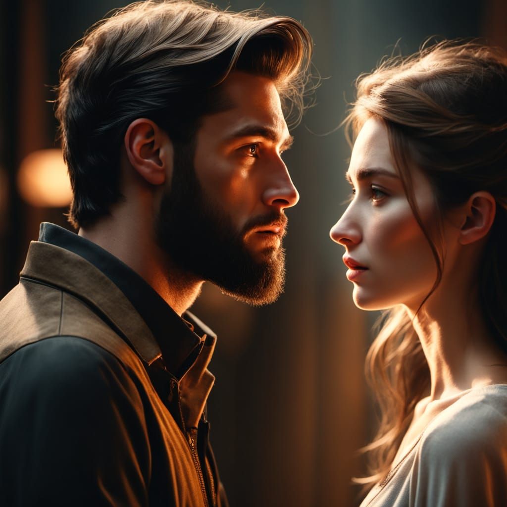 Cinematic Film Still of a Couple in Golden Hour