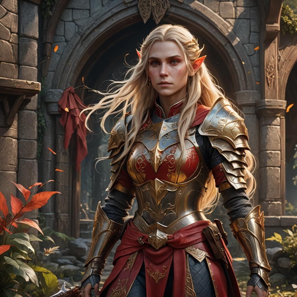 Female Elf Archer in Detailed Fantasy Art