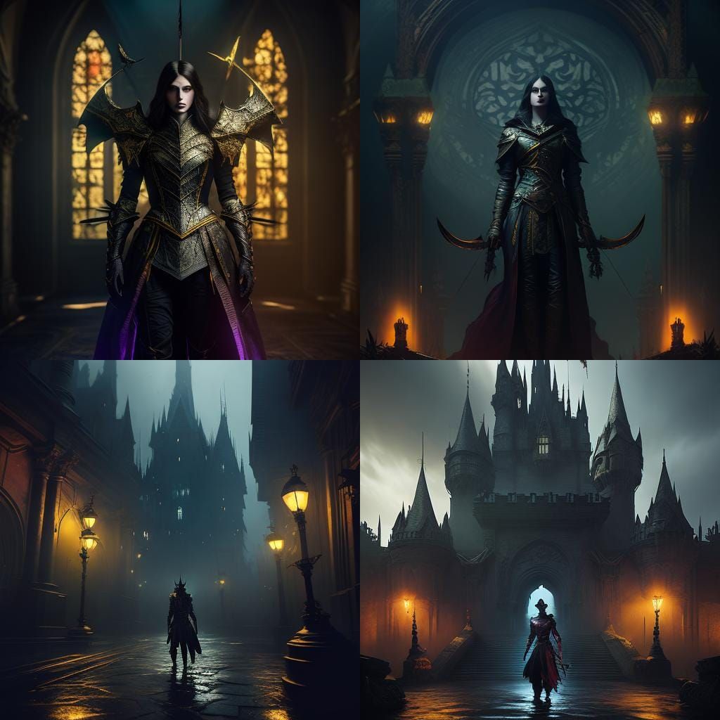 Assassin in Dark Castle: Hyperdetailed Fantasy Art