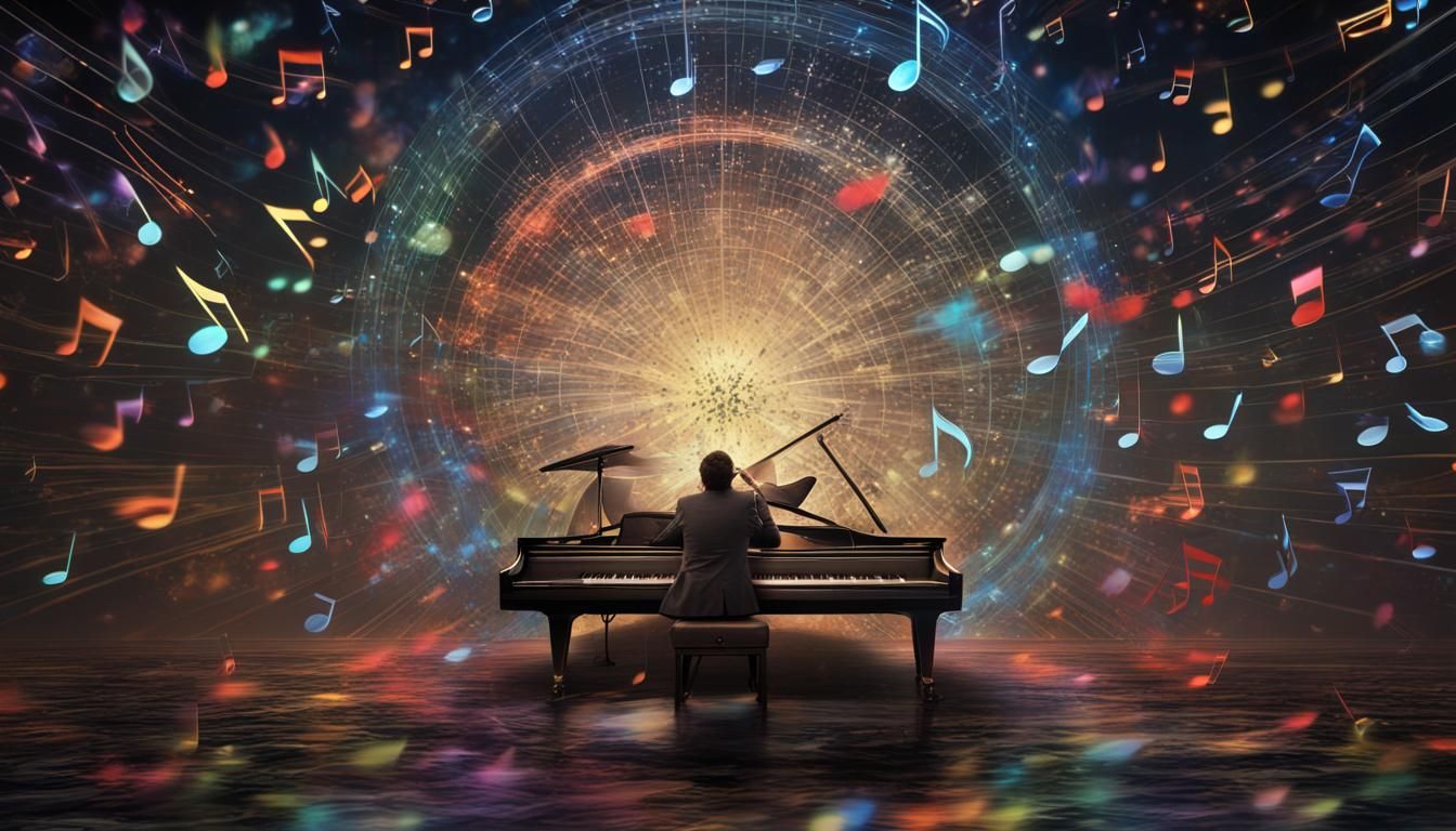 Airwaves Crackling with Musical Energy: Dark Fantasy Art