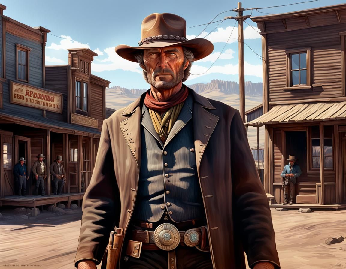 Clint Eastwood as High Plains Drifter Portrait