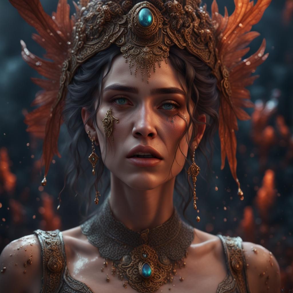 Crying Women: Detailed Matte Painting