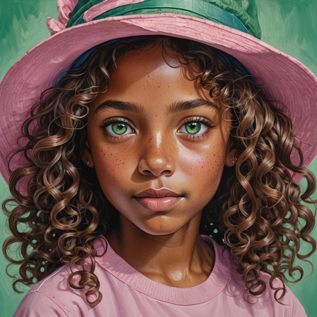 Charming Portrait of a Young Girl with Colorful Hair