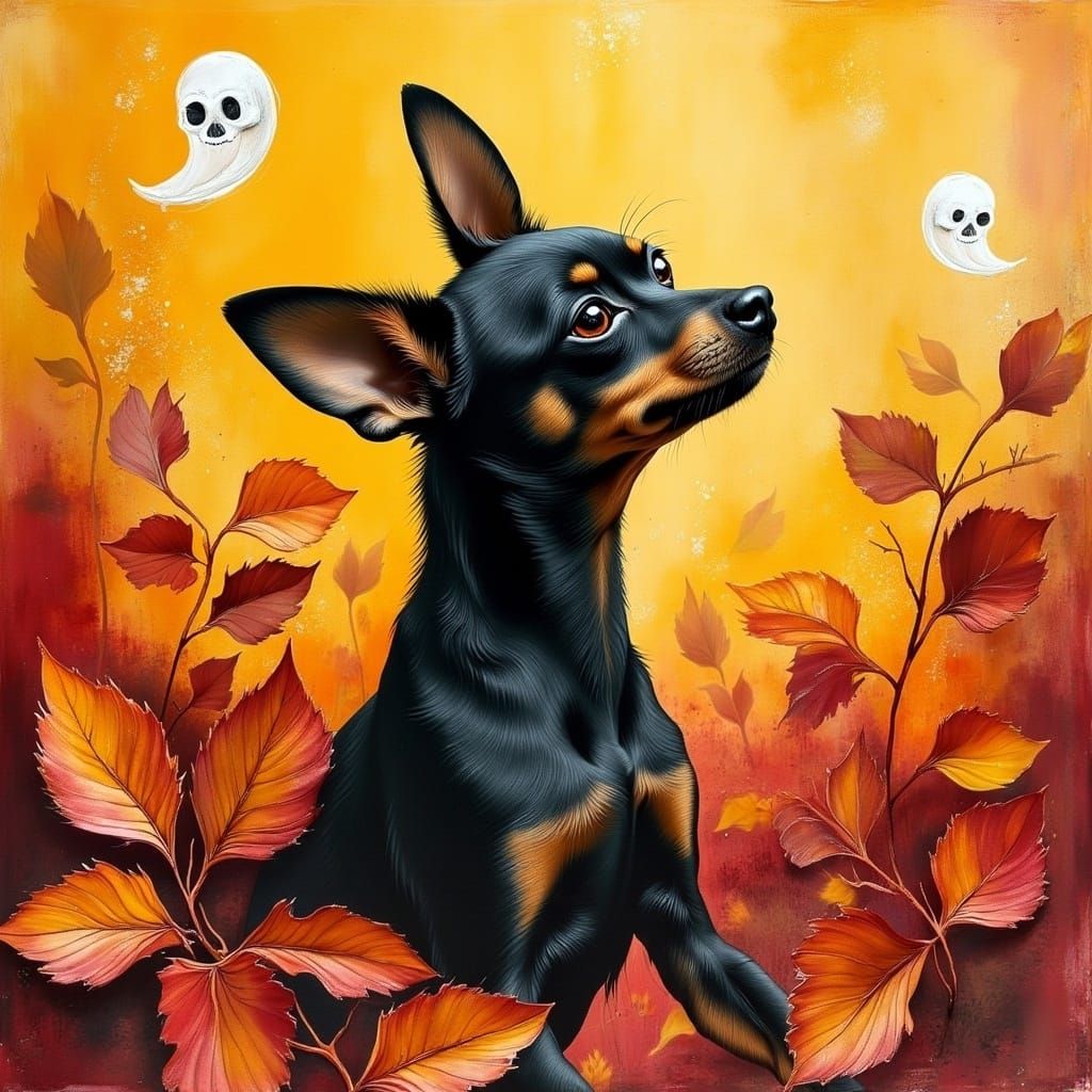 Chihuahua in Expressionist Watercolor Landscape